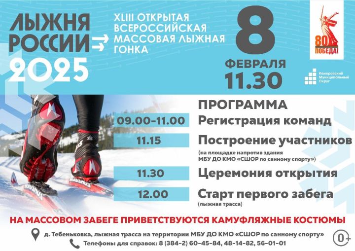 Массовая гонка «Лыжня России -  2025» пройдёт 8 февраля