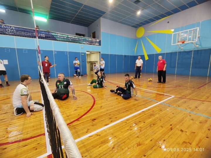 Спортсмены округа сыграли в пляжный волейбол сидя